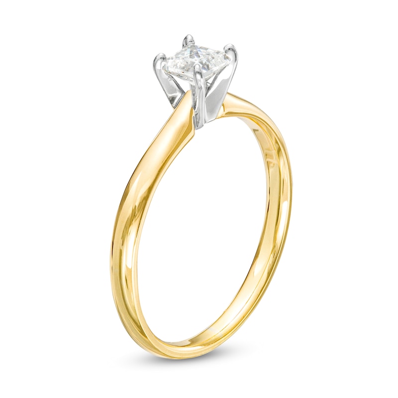 1/3 CT. Princess-Cut Diamond Solitaire Engagement Ring in 14K Gold (I/I2)