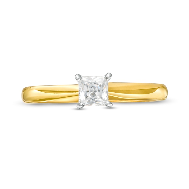 1/3 CT. Princess-Cut Diamond Solitaire Engagement Ring in 14K Gold (I/I2)