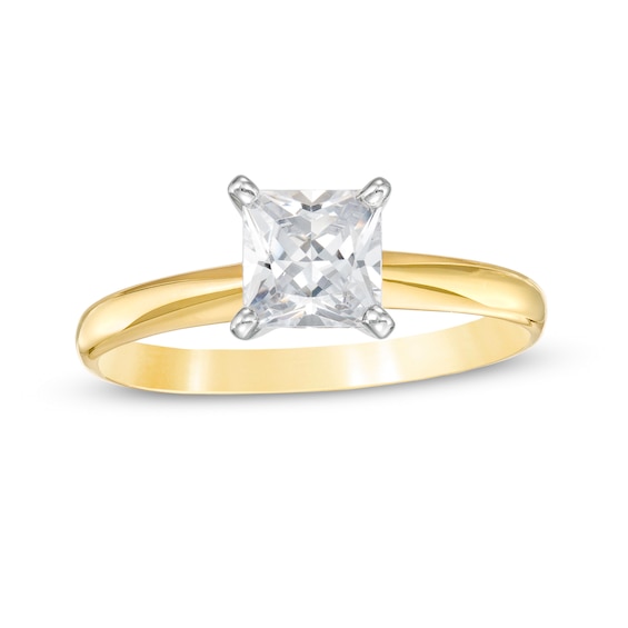 CT. Certified Princess-Cut Diamond Solitaire Engagement Ring in 14K Gold (I/I2