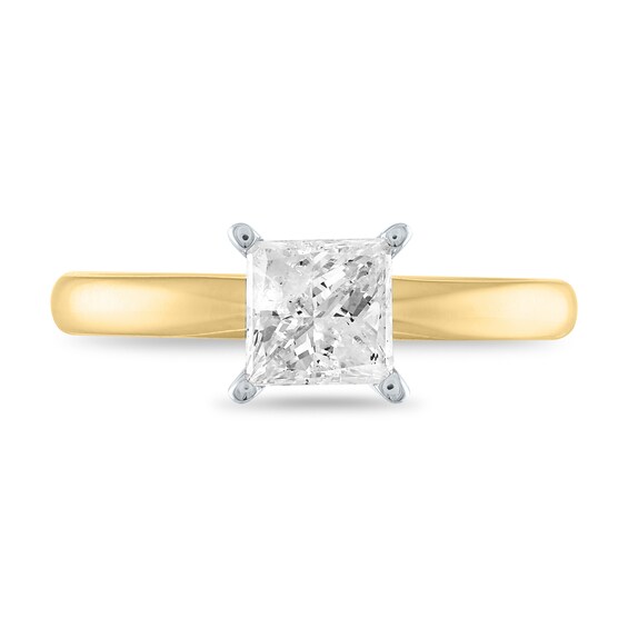 1 CT. Certified Princess-Cut Diamond Solitaire Engagement Ring in 14K Gold (I/I2)
