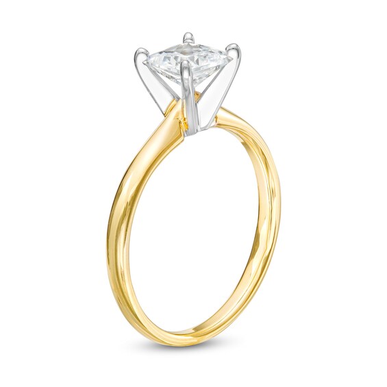 1 CT. Certified Princess-Cut Diamond Solitaire Engagement Ring in 14K Gold (I/I2)