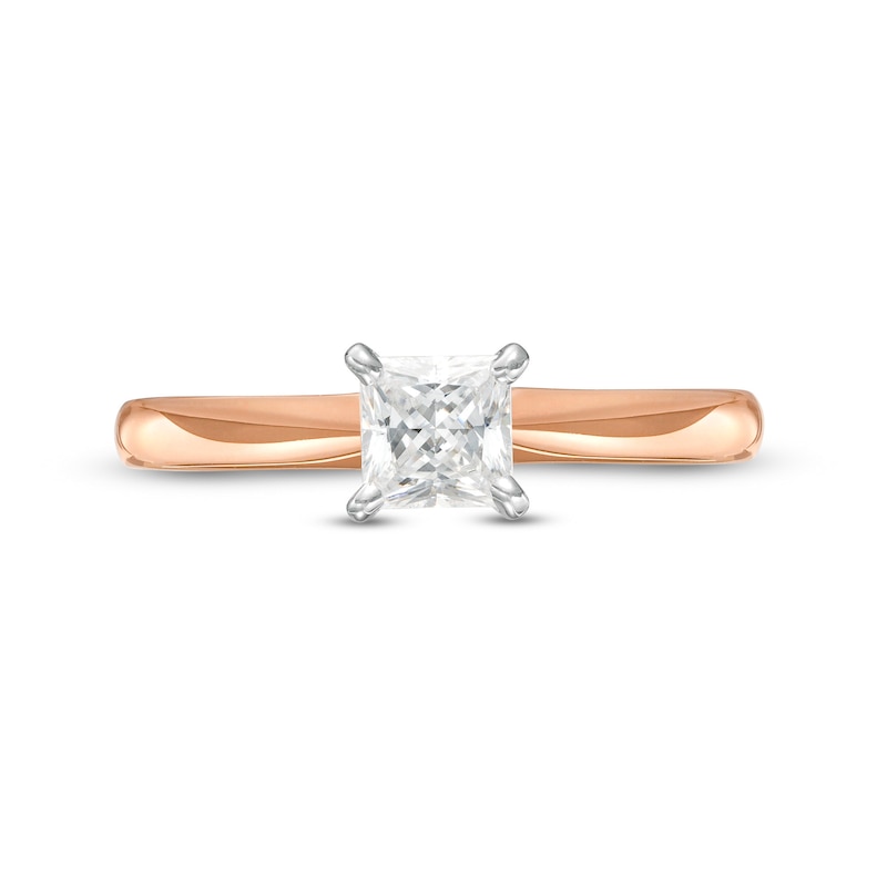 1/2 CT. Princess-Cut Diamond Solitaire Engagement Ring in 14K Rose Gold (I/I2)