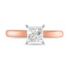 Thumbnail Image 2 of 1 CT. Certified Princess-Cut Diamond Solitaire Engagement Ring in 14K Rose Gold (I/I2)