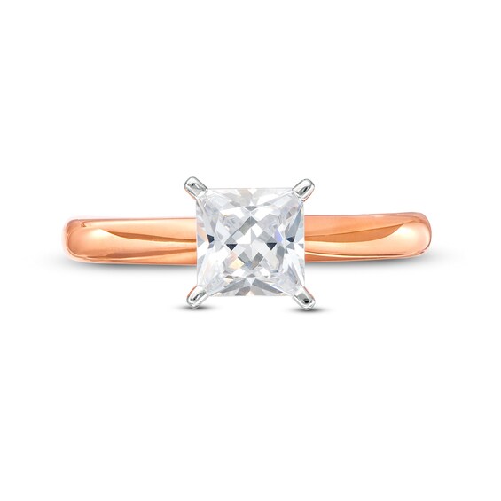 1 CT. Certified Princess-Cut Diamond Solitaire Engagement Ring in 14K Rose Gold (I/I2)