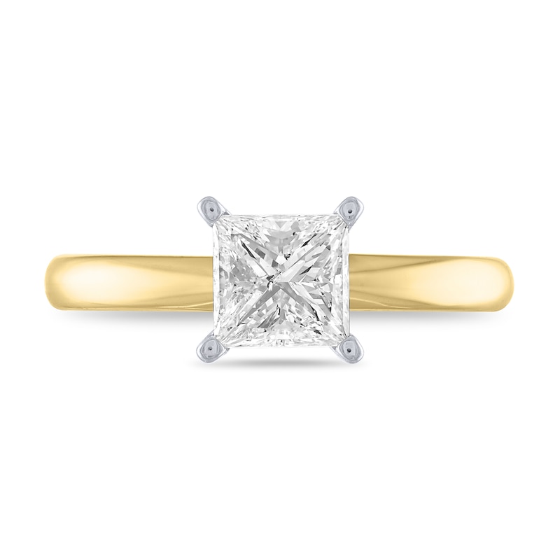 Main Image 2 of 1-1/2 CT. Certified Princess-Cut Diamond Solitaire Engagement Ring in 14K Gold (I/I2)