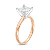Thumbnail Image 3 of 1-1/2 CT. Certified Princess-Cut Diamond Solitaire Engagement Ring in 14K Rose Gold (I/I2)