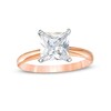Thumbnail Image 1 of 2 CT. Certified Princess-Cut Diamond Solitaire Engagement Ring in 14K Rose Gold (I/I2)