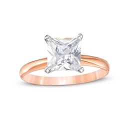 2 CT. Certified Princess-Cut Diamond Solitaire Engagement Ring in 14K Rose Gold (I/I2)