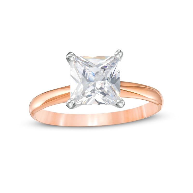 Main Image 1 of 2 CT. Certified Princess-Cut Diamond Solitaire Engagement Ring in 14K Rose Gold (I/I2)
