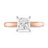 Thumbnail Image 2 of 2 CT. Certified Princess-Cut Diamond Solitaire Engagement Ring in 14K Rose Gold (I/I2)