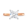 Thumbnail Image 4 of 2 CT. Certified Princess-Cut Diamond Solitaire Engagement Ring in 14K Rose Gold (I/I2)