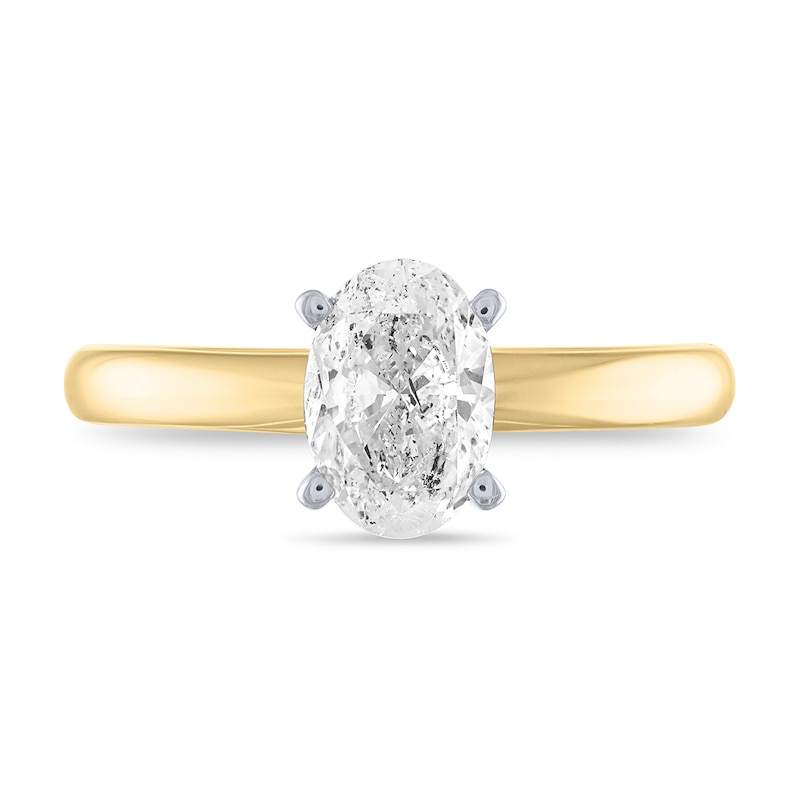 Main Image 2 of 1 CT. Certified Oval Diamond Solitaire Engagement Ring in 14K Gold (I/I2)