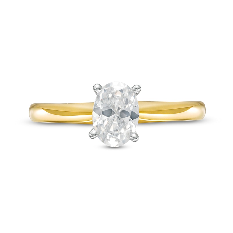 Main Image 4 of 1 CT. Certified Oval Diamond Solitaire Engagement Ring in 14K Gold (I/I2)