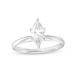 1 CT. Certified Marquise Diamond Solitaire Engagement Ring in 14K White Gold (I/I2)