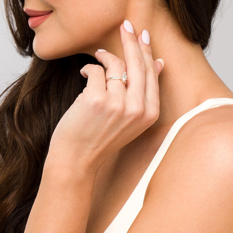 Main Image 2 of 1 CT. Certified Marquise Diamond Solitaire Engagement Ring in 14K White Gold (I/I2)
