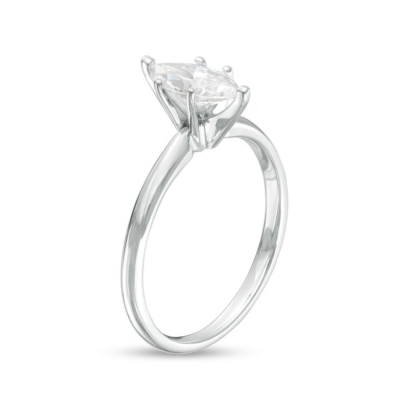Main Image 3 of 1 CT. Certified Marquise Diamond Solitaire Engagement Ring in 14K White Gold (I/I2)