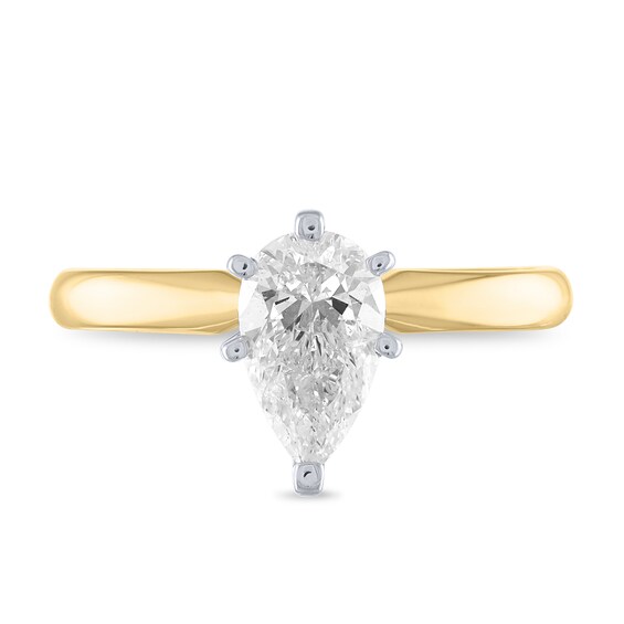 1 CT. Certified Pear-Shaped Diamond Solitaire Engagement Ring in 14K ...