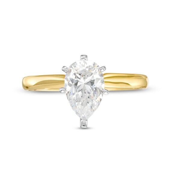 1 CT. Certified Pear-Shaped Diamond Solitaire Engagement Ring in 14K Gold (I/I2)