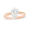 1 CT. Certified Pear-Shaped Diamond Solitaire Engagement Ring in 14K Rose Gold (I/I2)