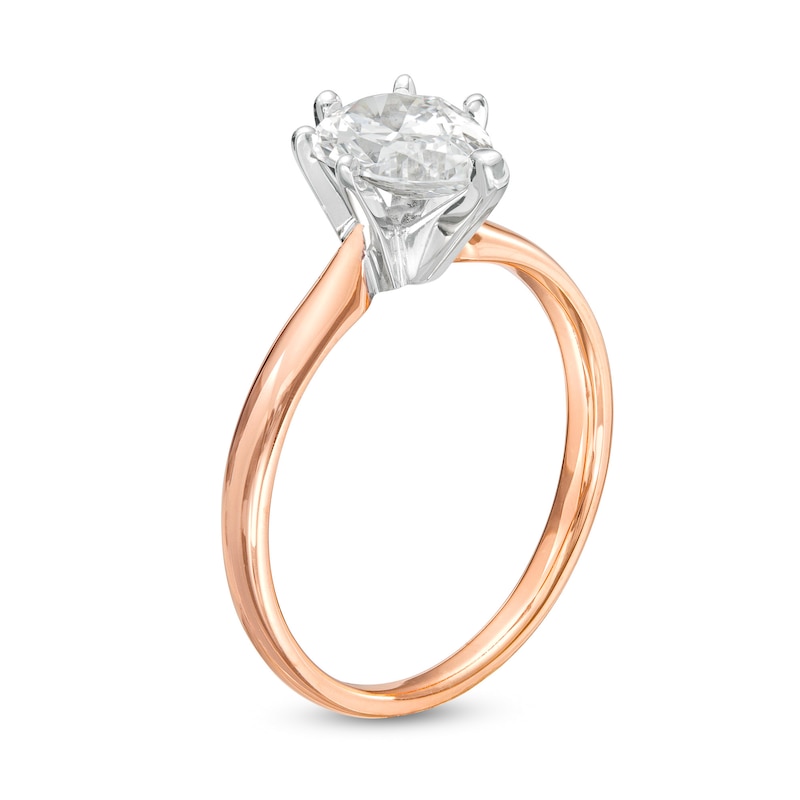 Main Image 3 of 1 CT. Certified Pear-Shaped Diamond Solitaire Engagement Ring in 14K Rose Gold (I/I2)