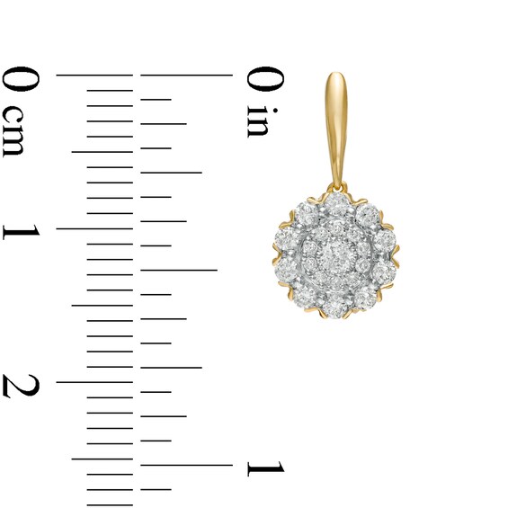 1/2 CT. T.w. Composite Diamond Flower Frame Drop Earrings in 10K Gold