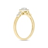 Thumbnail Image 2 of 1/6 CT. T.W. Composite Diamond Oval-Shaped Frame Double Heart Sides Promise Ring in 10K Gold