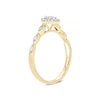 Thumbnail Image 2 of 1/5 CT. T.W. Composite Baguette and Round Diamond Pear-Shaped Frame Scallop Shank Promise Ring in 10K Gold