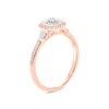 1/4 CT. T.W. Composite Baguette and Round Diamond Cushion-Shape Frame Promise Ring in 10K Rose Gold