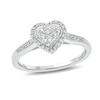 Thumbnail Image 0 of 1/5 CT. T.W. Composite Diamond Heart-Shape Frame Promise Ring in 10K White Gold