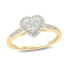Thumbnail Image 1 of 1/5 CT. T.W. Multi-Diamond Heart-Shape Frame Promise Ring in 10K Gold