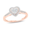 Thumbnail Image 1 of 1/5 CT. T.W. Multi-Diamond Heart-Shape Frame Promise Ring in 10K Rose Gold