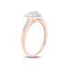 Thumbnail Image 2 of 1/5 CT. T.W. Multi-Diamond Heart-Shape Frame Promise Ring in 10K Rose Gold