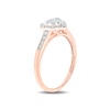 Thumbnail Image 1 of 1/5 CT. T.W. Multi-Diamond Heart-Shape Frame Promise Ring in 10K Rose Gold