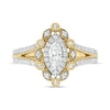 Thumbnail Image 4 of 3/4 CT. T.W. Marquise and Round Diamond Alternating Frame Vintage-Style Engagement Ring in 10K Gold