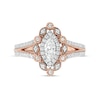 Thumbnail Image 4 of 3/4 CT. T.W. Marquise and Round Diamond Alternating Frame Vintage-Style Engagement Ring in 10K Rose Gold