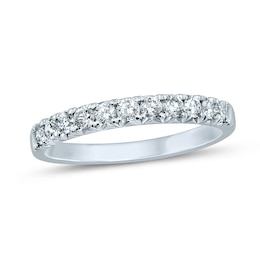 1/2 CT. T.W. Diamond Eleven Stone Anniversary Band in 14K White Gold