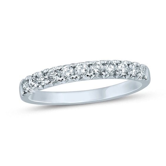 1/2 CT. T.w. Diamond Eleven Stone Anniversary Band in 14K White Gold