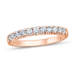 1/2 CT. T.W. Diamond Eleven Stone Anniversary Band in 14K Rose Gold