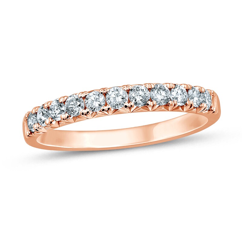Main Image 1 of 1/2 CT. T.W. Diamond Eleven Stone Anniversary Band in 14K Rose Gold