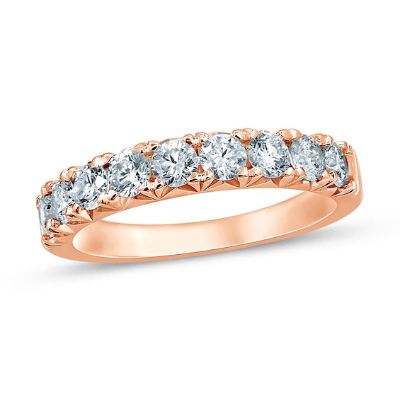1 CT. T.w. Diamond Nine Stone Anniversary Band in 14K Rose Gold