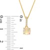 Thumbnail Image 3 of 6.0mm Opal and Diamond Accent Drop Pendant in 10K Gold