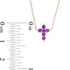 Thumbnail Image 2 of Amethyst Mini Cross Necklace in 10K Gold