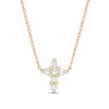 Thumbnail Image 1 of White Topaz Mini Cross Necklace in 10K Gold