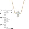 Thumbnail Image 1 of Aquamarine Mini Cross Necklace in 10K Gold