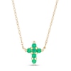 Thumbnail Image 1 of Emerald Mini Cross Necklace in 10K Gold