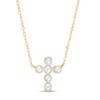 Thumbnail Image 1 of Freshwater Cultured Pearl Mini Cross Necklace in 10K Gold