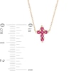 Thumbnail Image 2 of Ruby Mini Cross Necklace in 10K Gold