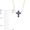 Thumbnail Image 2 of Blue Sapphire Mini Cross Necklace in 10K Gold
