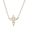 Thumbnail Image 1 of Opal Mini Cross Necklace in 10K Gold