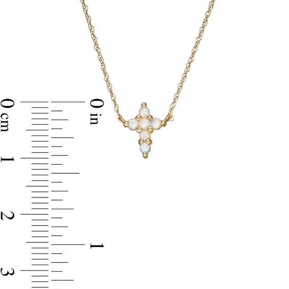 Opal Mini Cross Necklace in 10K Gold